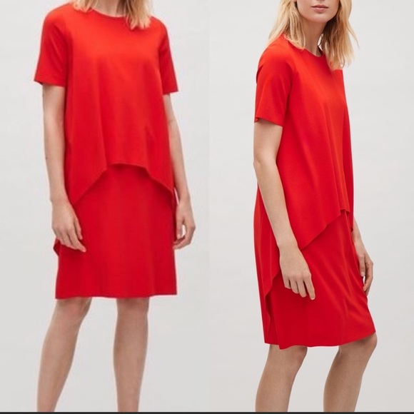 COS Dresses & Skirts - COS Red Circle cut layer dress in size M